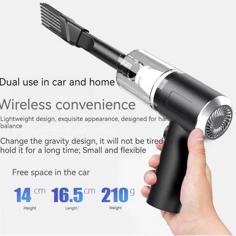 3-in-1 Mini Cordless Car Vacuum & Air Duster - 12000Pa