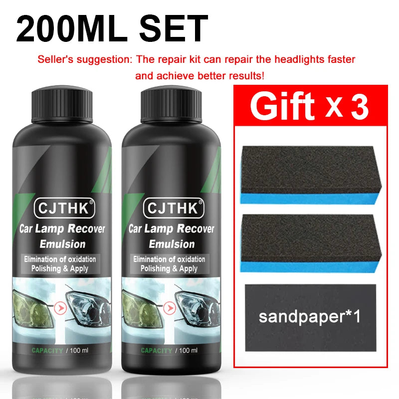 Car Headlight Restoration Kit with Scratch & Oxidation Remover