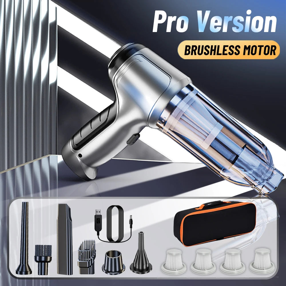 Wireless Handheld Car Vacuum Cleaner with 2 Power Modes (Basic & Pro 95000Pa)