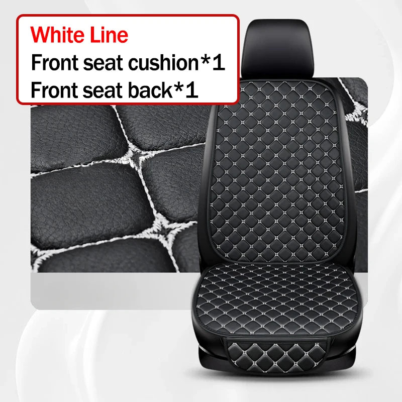 Black car seat cover with diamond pattern on a white background