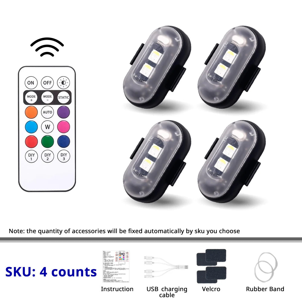 RGB Wireless Interior Atmosphere Light Kit with Remote Control