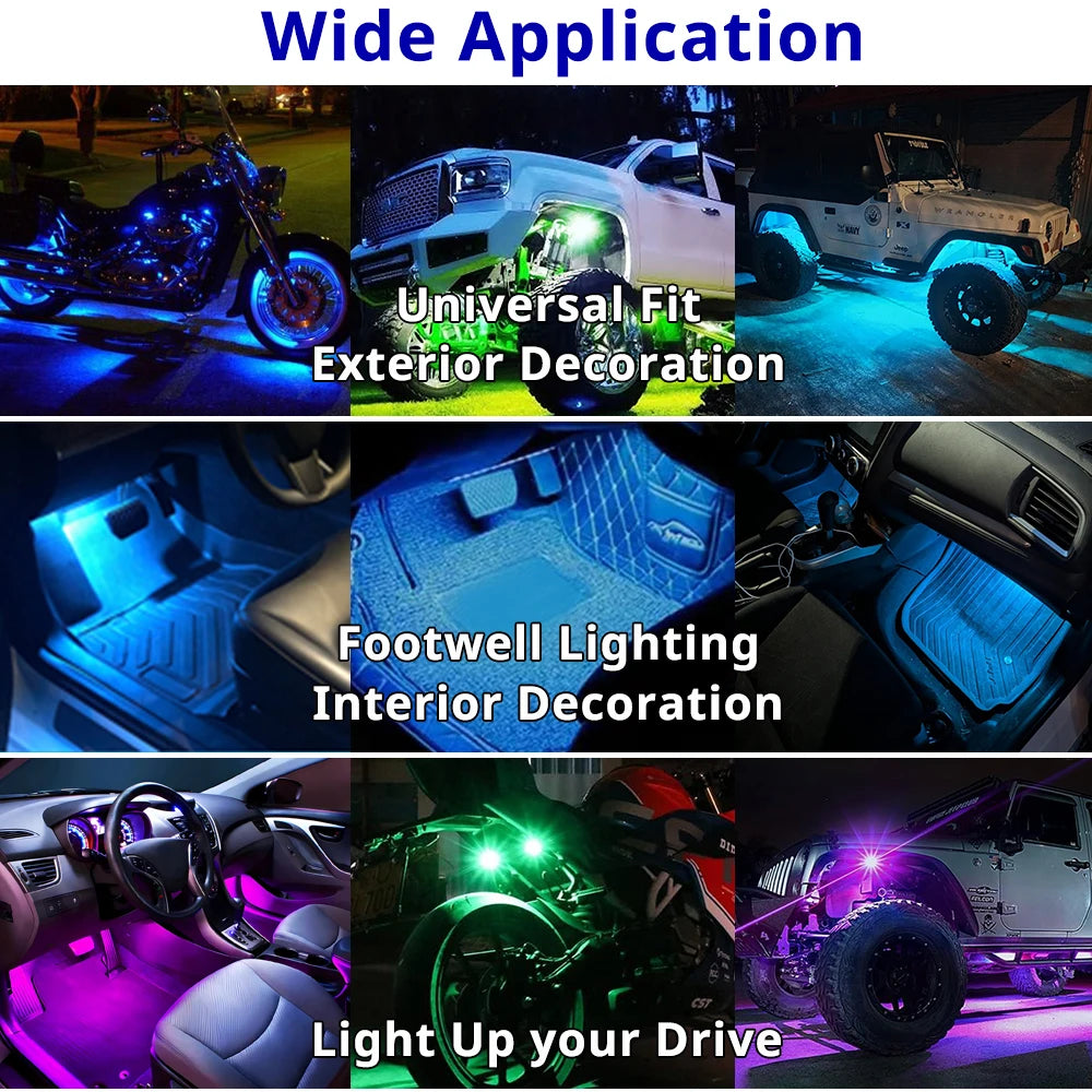 RGB Wireless Interior Atmosphere Light Kit with Remote Control