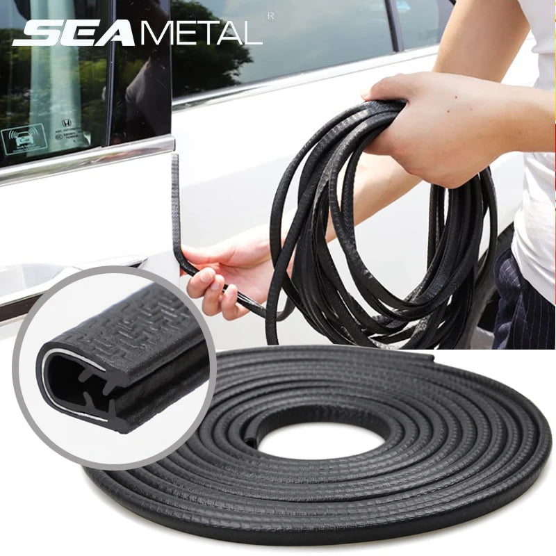 SEAMETAL Universal Car Door Edge Guard Strip – Anti-Scratch PVC & Steel Trim