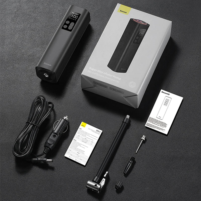 Portable power station with accessories on a dark surface