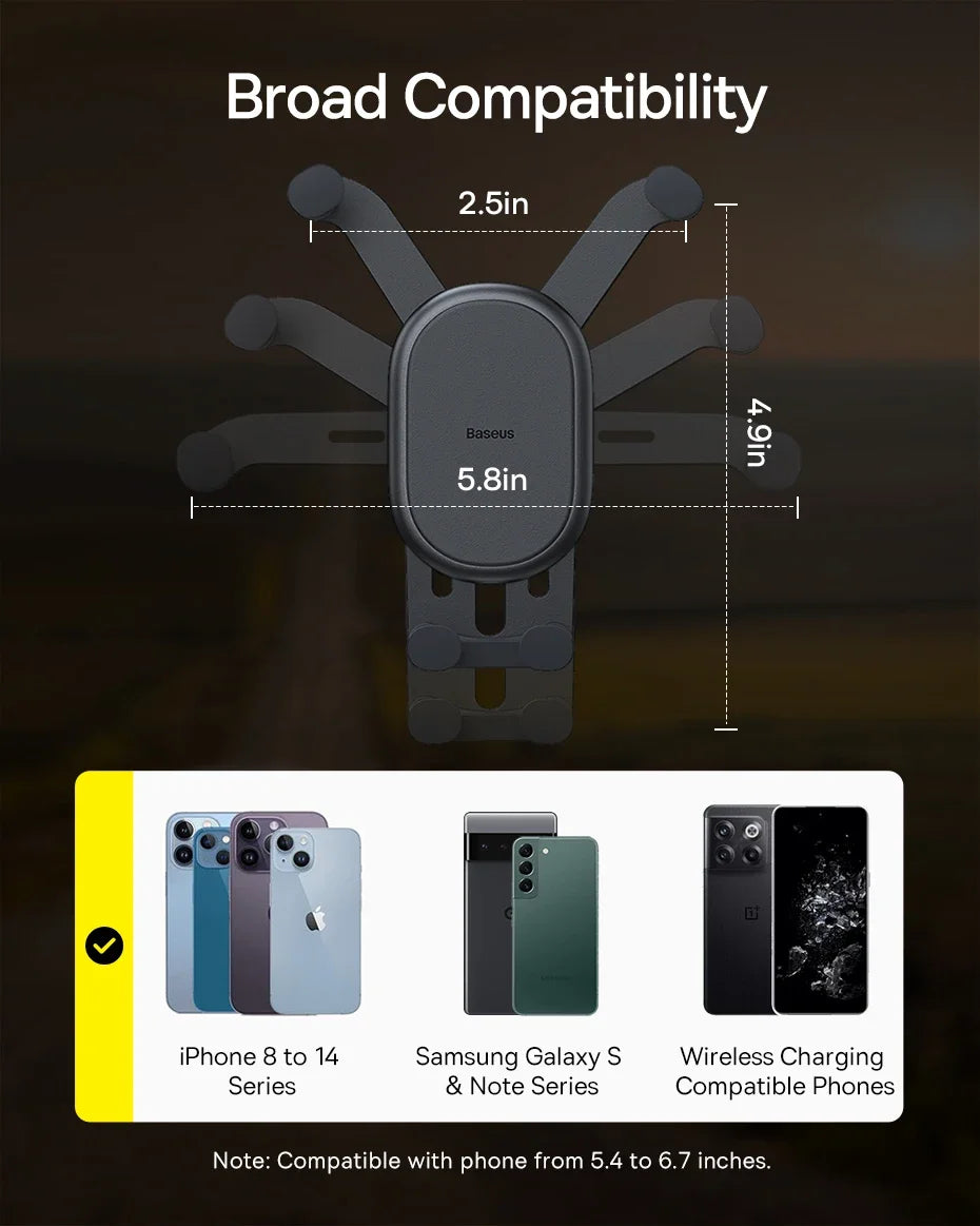 Baseus Gravity Air Vent Car Phone Holder