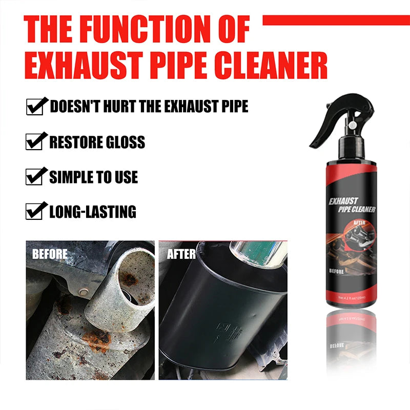 SEAMETAL Exhaust Pipe Cleaner Kit – Rust Remover & Metal Brightener with Brush, Gloves & Towel