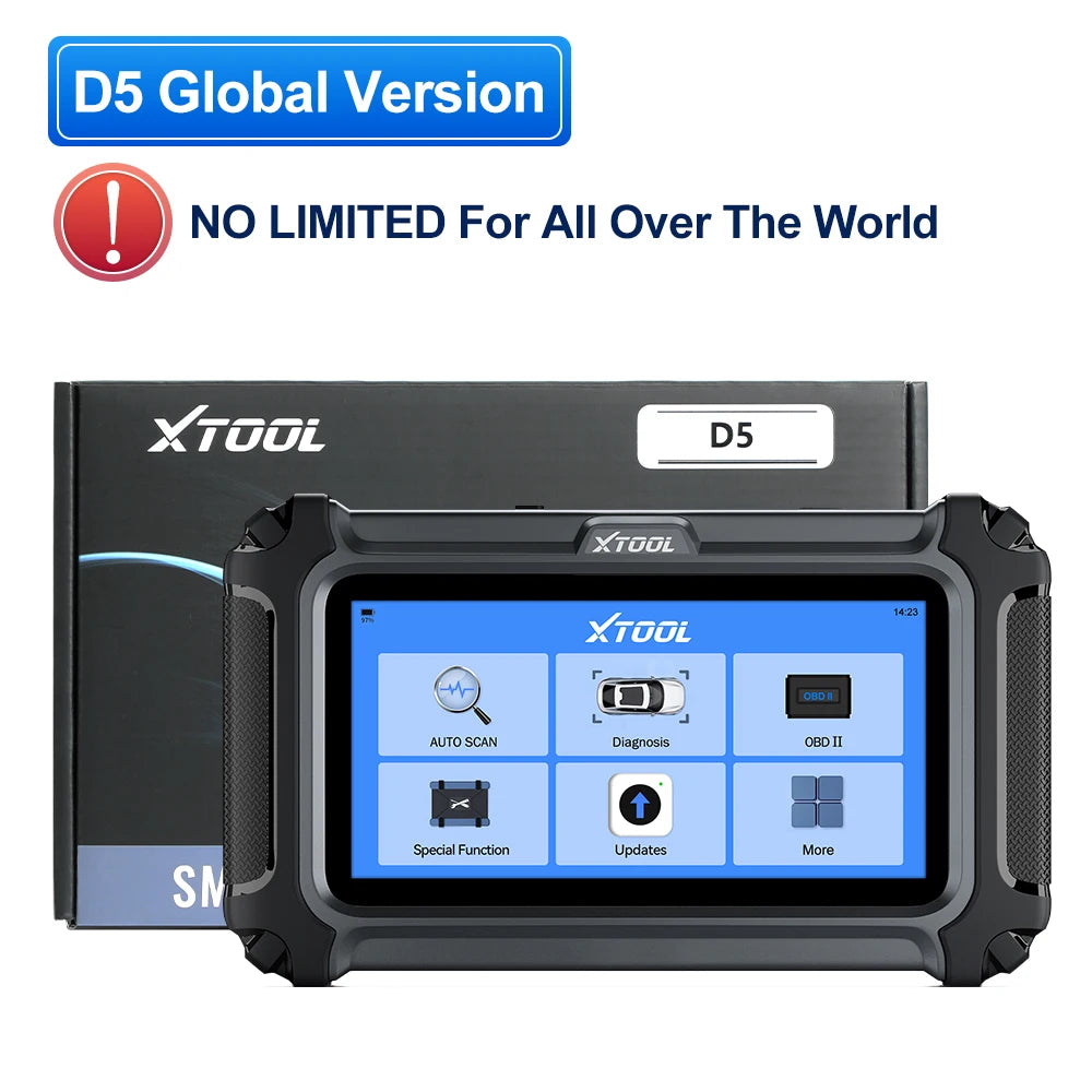 XTOOL D5 OBD2 Diagnostic Scanner with 10 Reset Services & 5-System Diagnostics