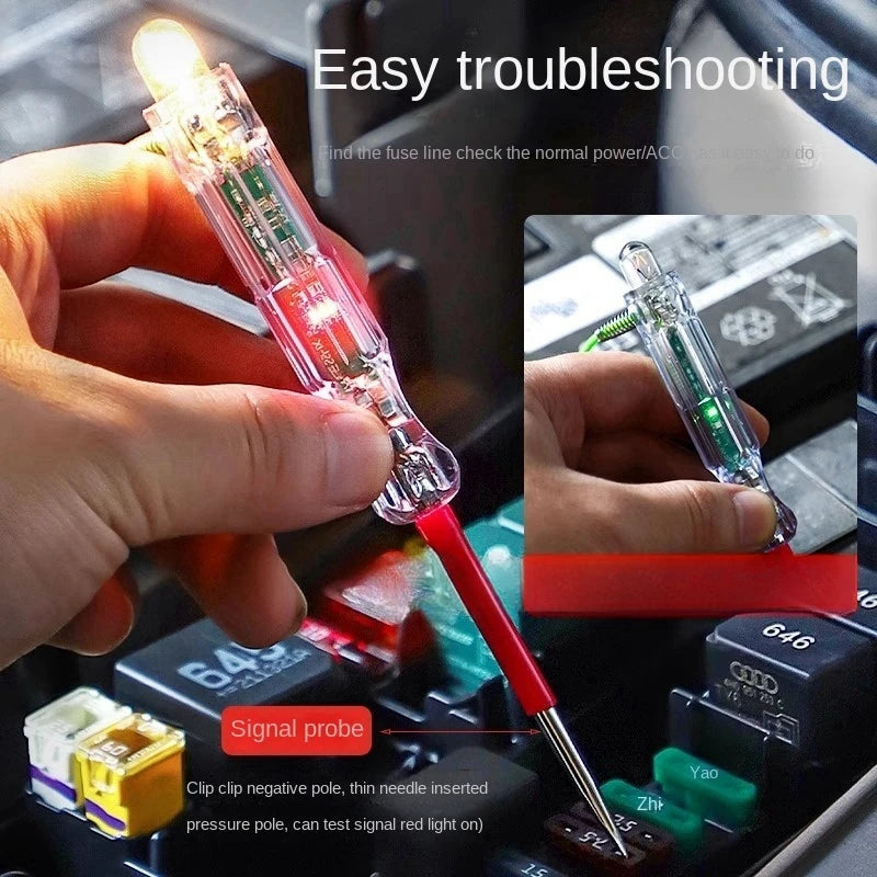 Automotive Circuit Tester Pen – 6V–24V Voltage Probe with Indicator Light