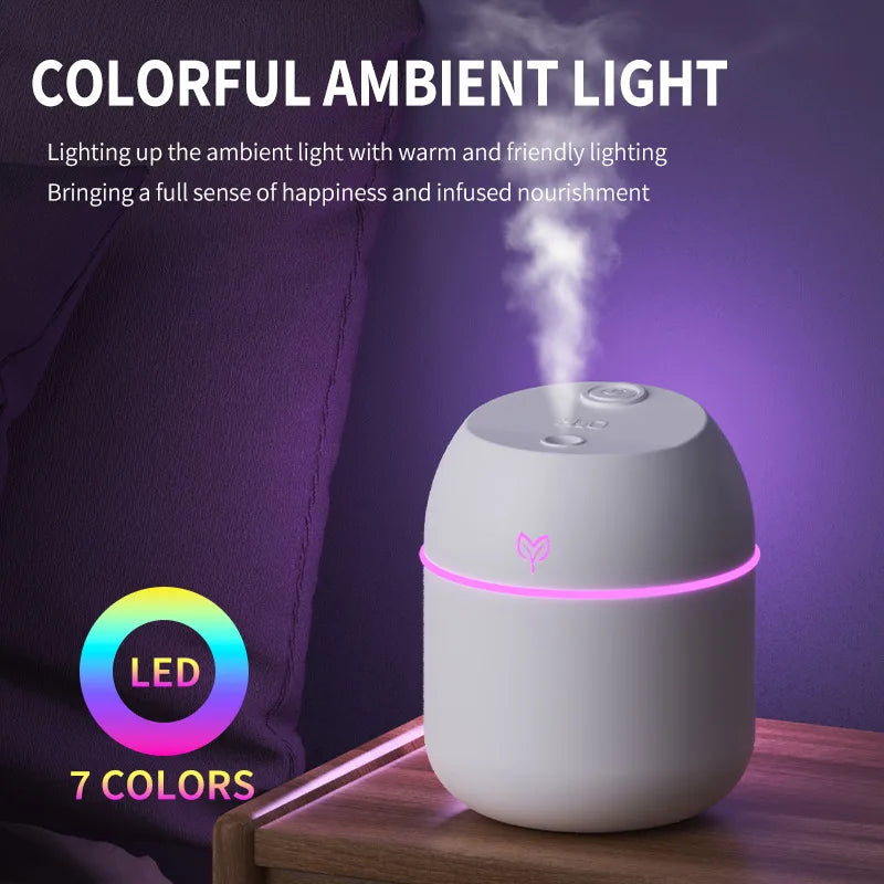 Portable USB Mini Humidifier & Aroma Diffuser with LED Light
