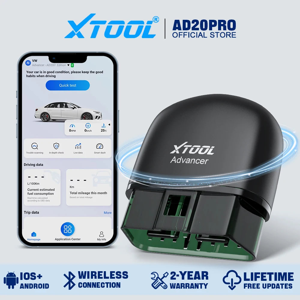 XTOOL AD20 Pro Bluetooth OBD2 Scanner with Oil Reset & Battery Test