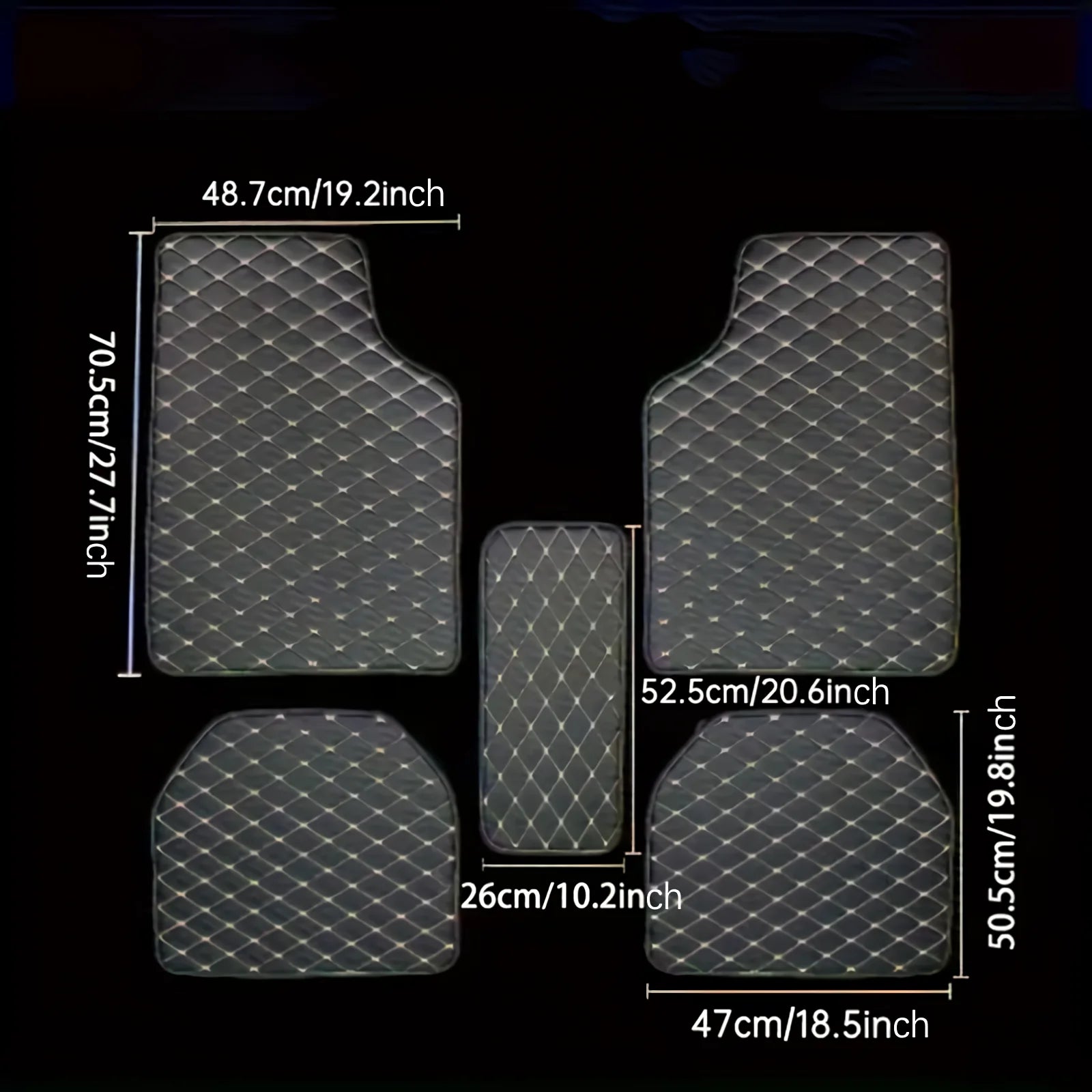 Universal 5-Piece PU Leather Car Floor Mat Set