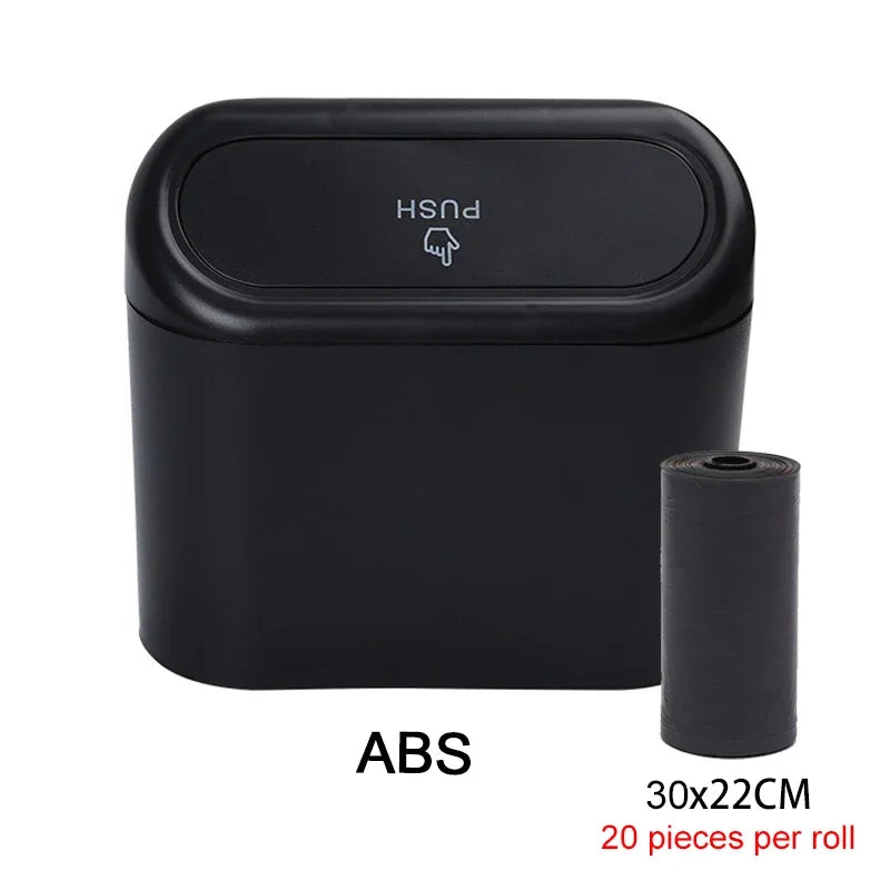 Compact Leakproof Car Trash Bin with Lid