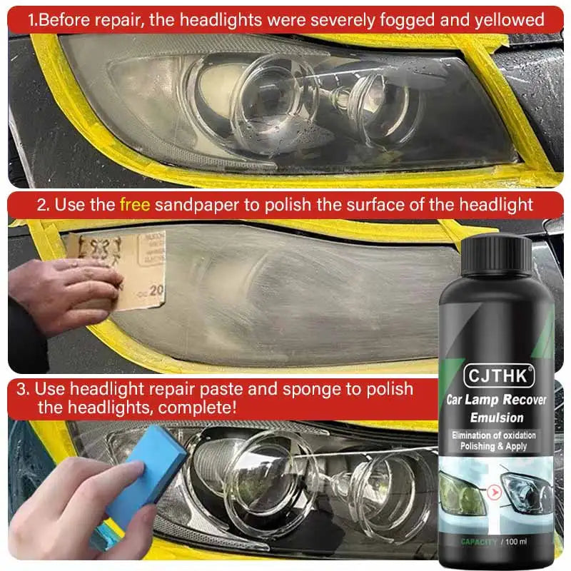 Car Headlight Restoration Kit with Scratch & Oxidation Remover