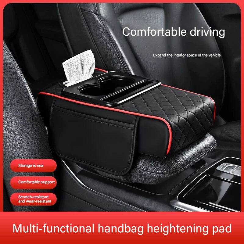 Premium Center Console Armrest Cushion with Dual Cup Holders