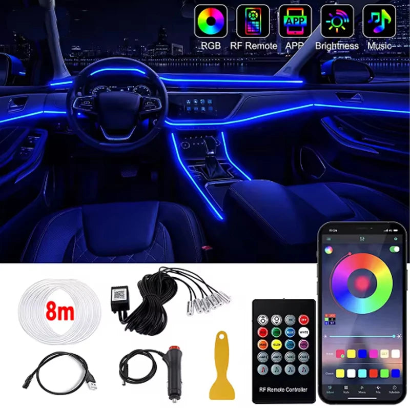 Smart RGB Interior Ambient Lighting Kit with App Control