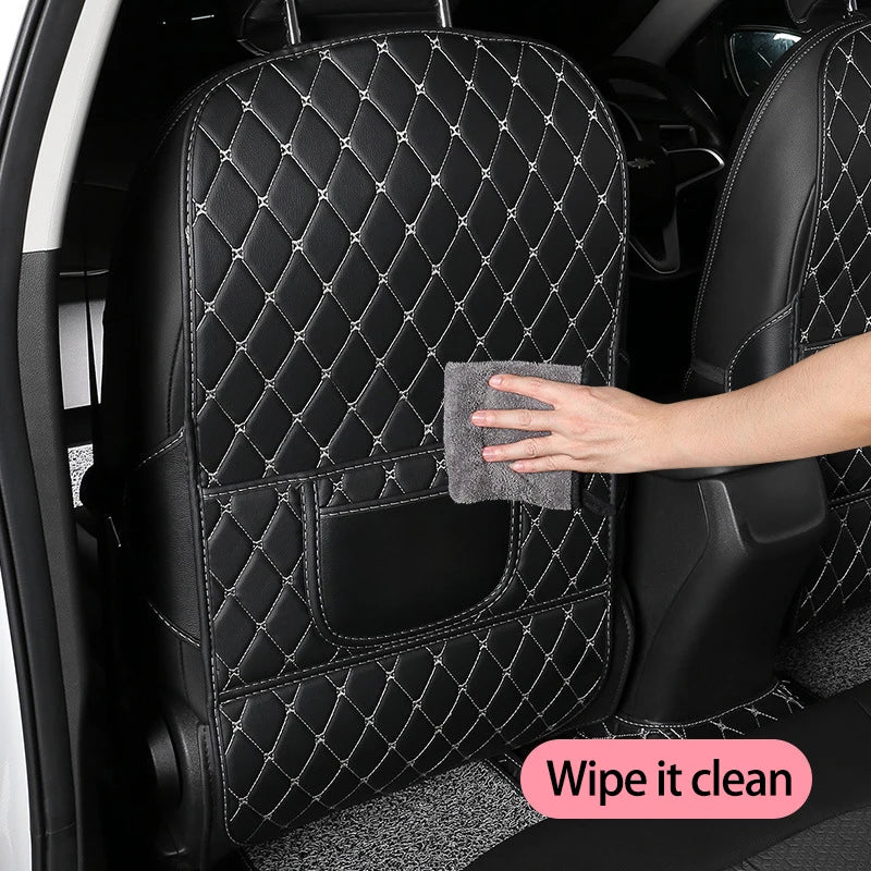 PU Leather Car Seat Back Protector Anti-Kick Mat