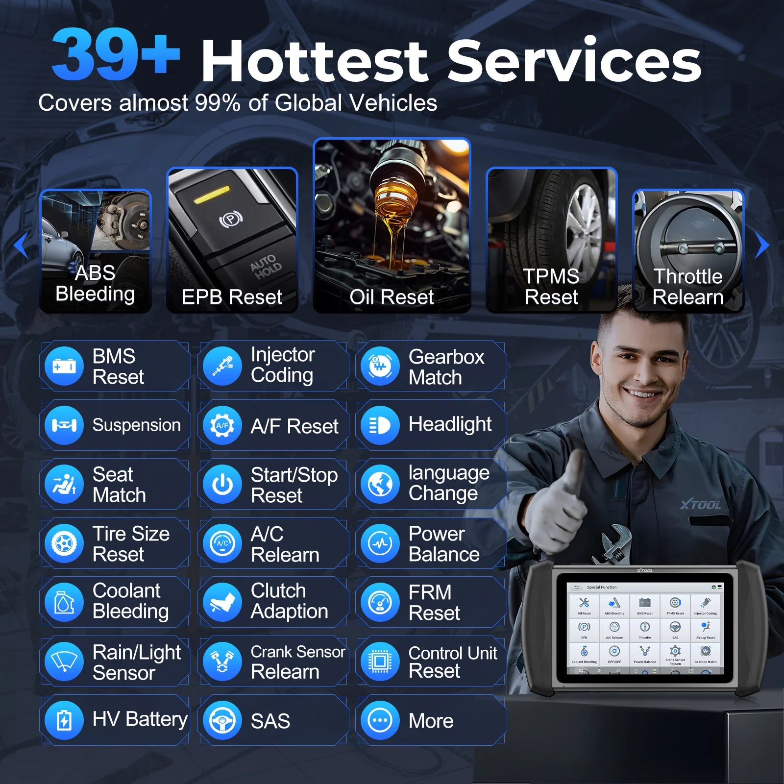 XTOOL InPlus IP819 Bidirectional OBD2 Scanner with ECU Coding & 39+ Service Functions