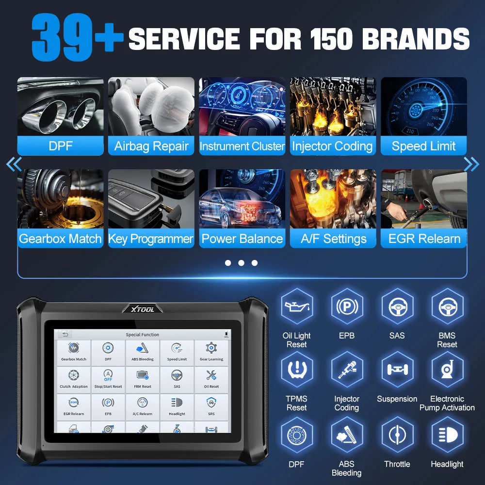 XTOOL D7S Bidirectional OBD2 Scanner with ECU Coding & 39+ Reset Services
