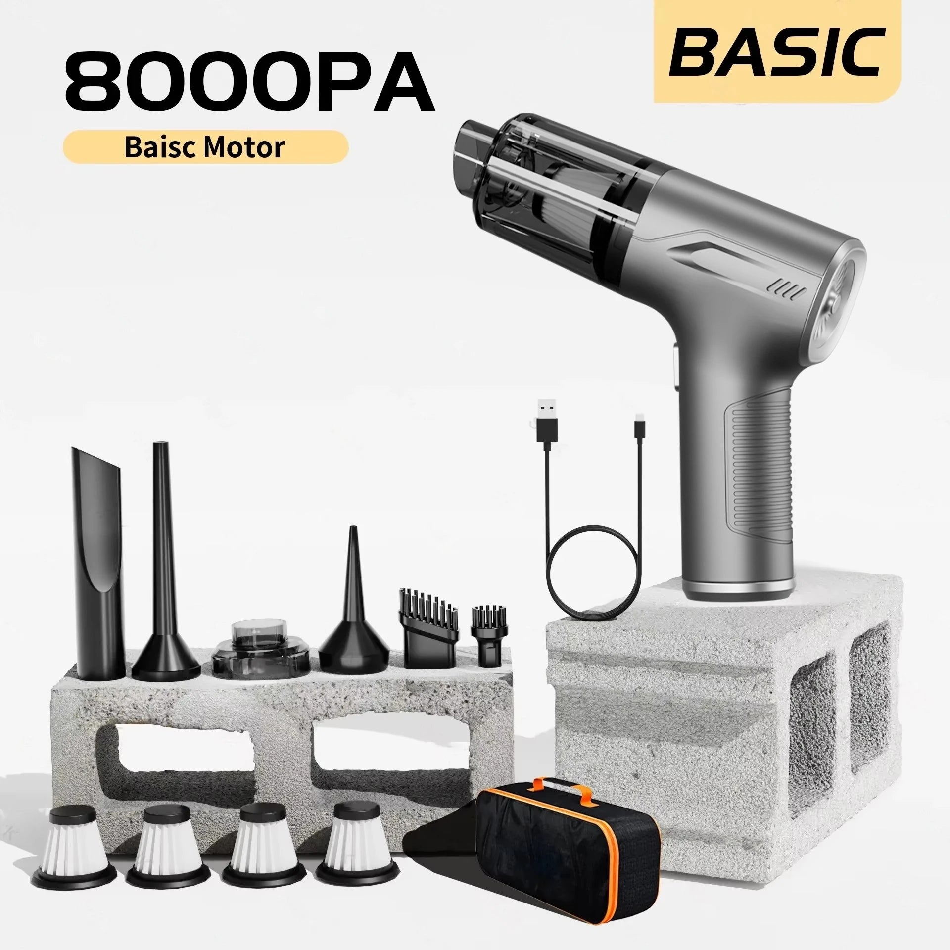 Wireless Handheld Car Vacuum & Air Duster - Up to 98,000Pa