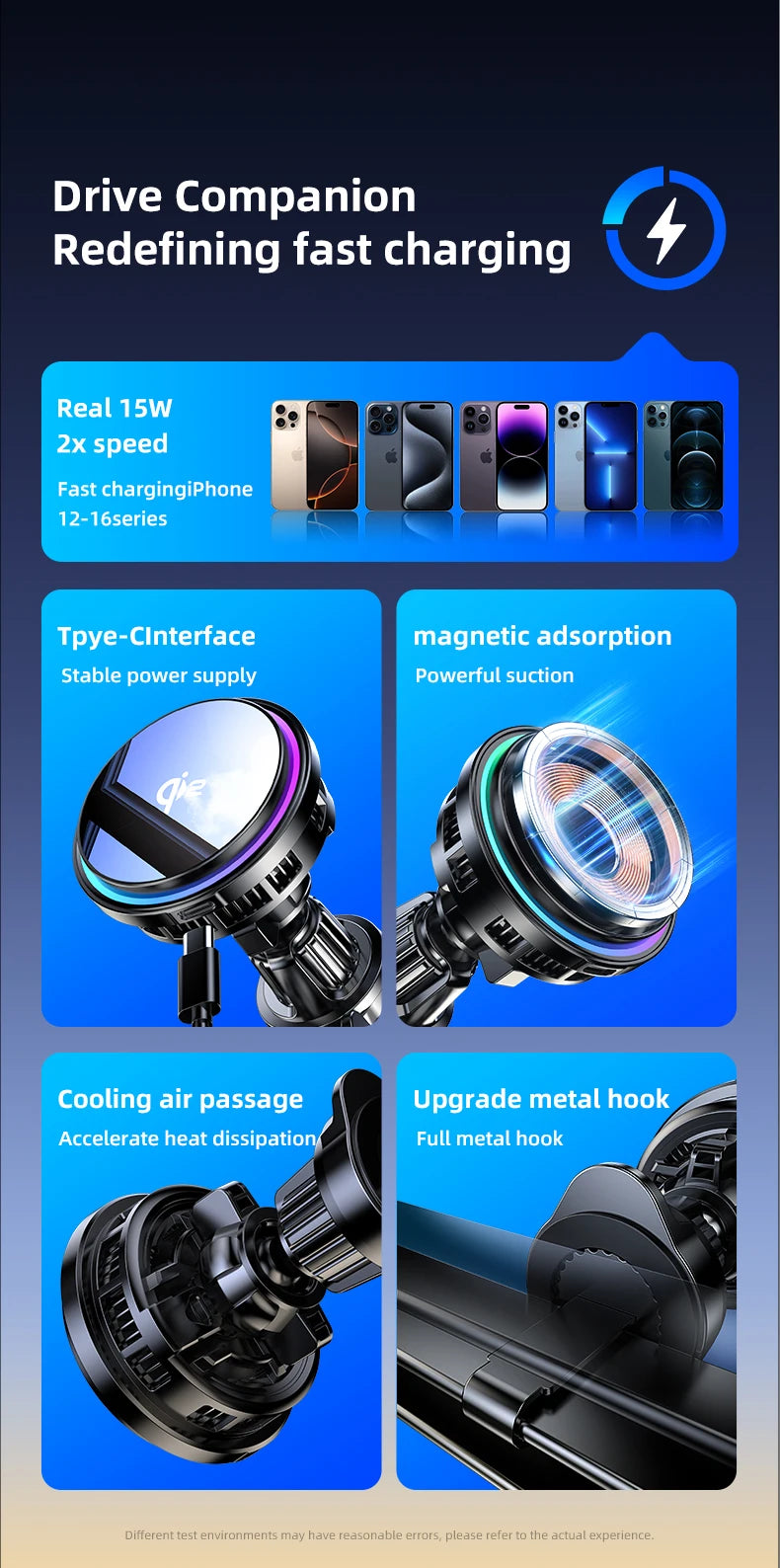 QI2 Magnetic Wireless Car Charger with Cooling Fan