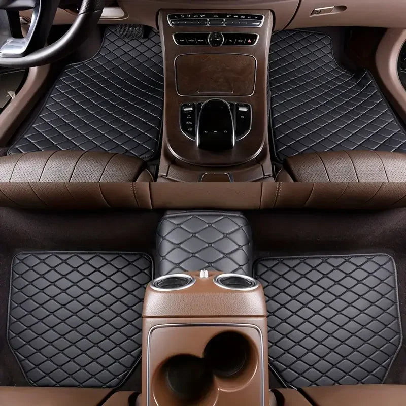 Universal 5-Piece PU Leather Car Floor Mat Set