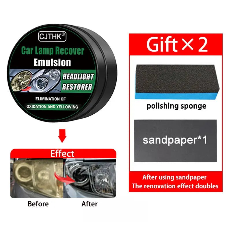 Car Headlight Restoration Kit with Oxidation & Scratch Remover