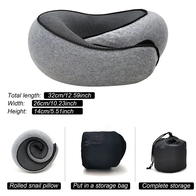 360° Memory Foam Travel Neck Pillow – Adjustable U-Shaped Neck Support for Travel & Sleep