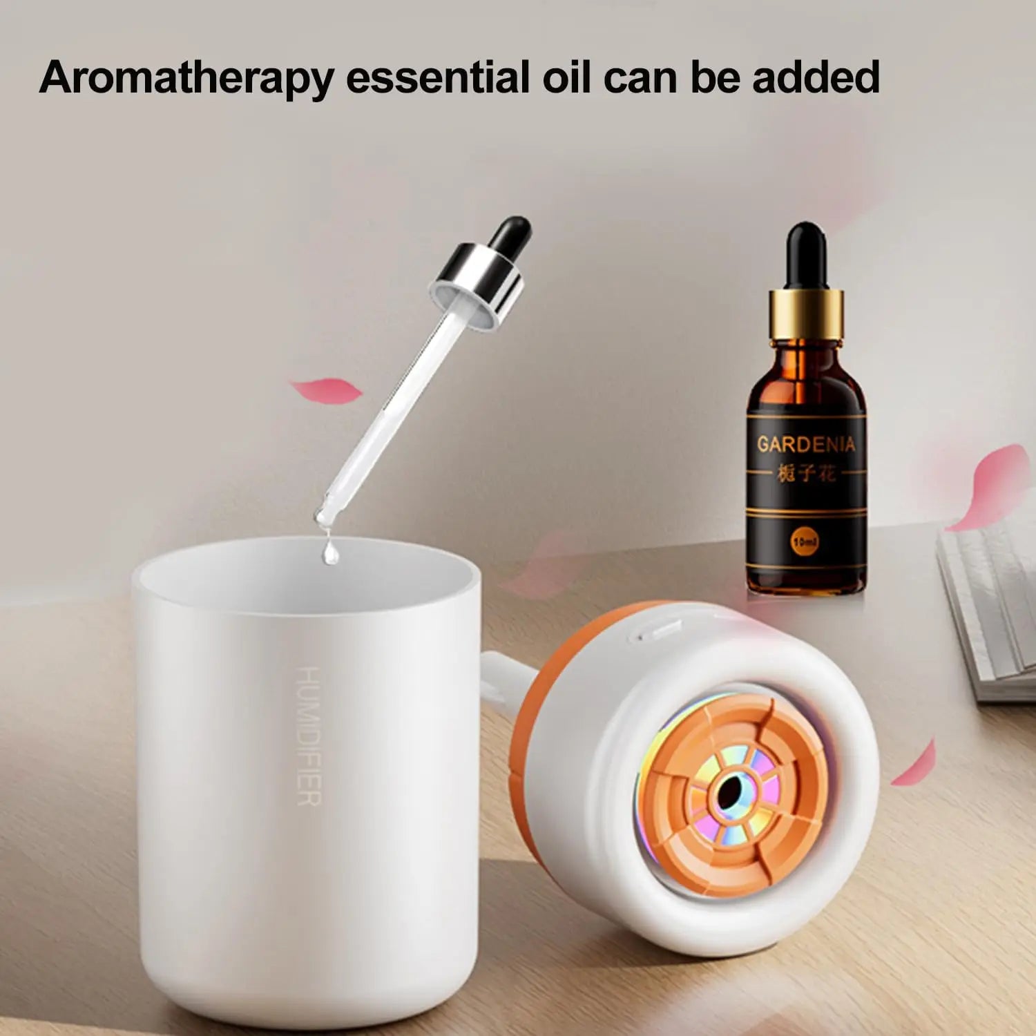 Mini USB Air Humidifier & Aroma Diffuser with Color Light