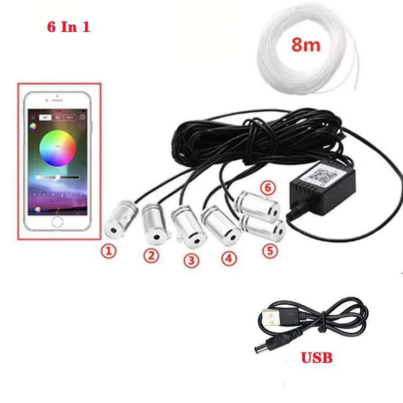 Smart RGB Interior Ambient Lighting Kit with App Control