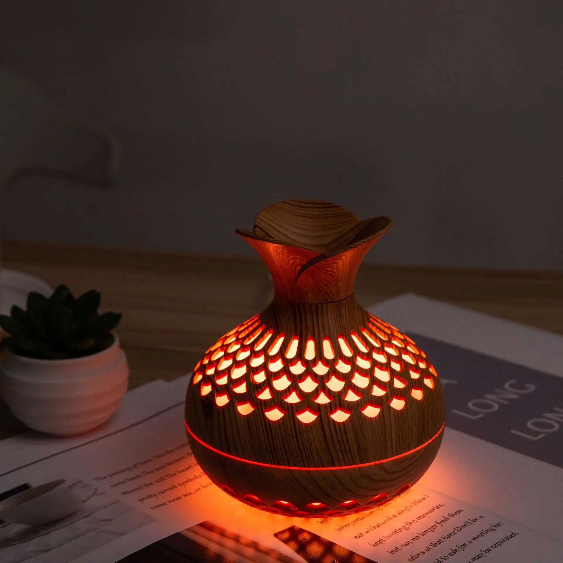 Flower 300ML USB Air Humidifier & Aroma Diffuser with Night Light