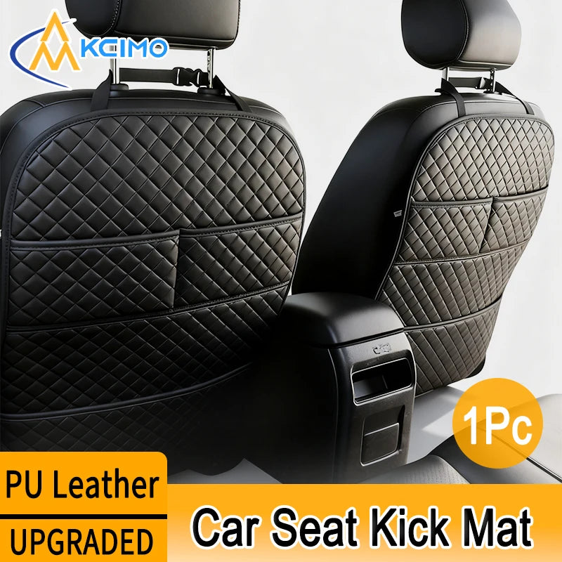 Universal PU Leather Seat Back Protector with Organizer Pocket
