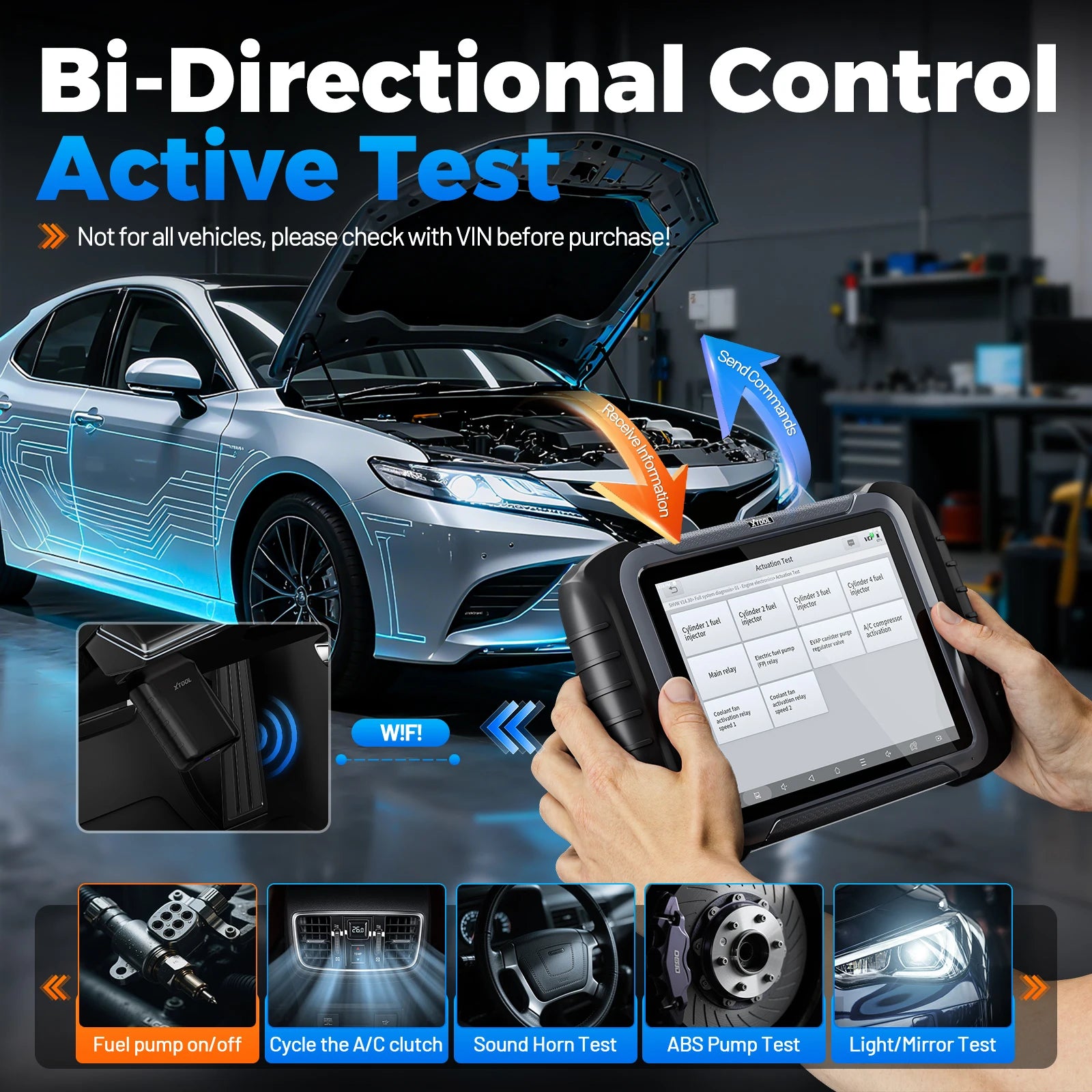 XTOOL D8W Wireless Bidirectional OBD2 Scanner with ECU Coding