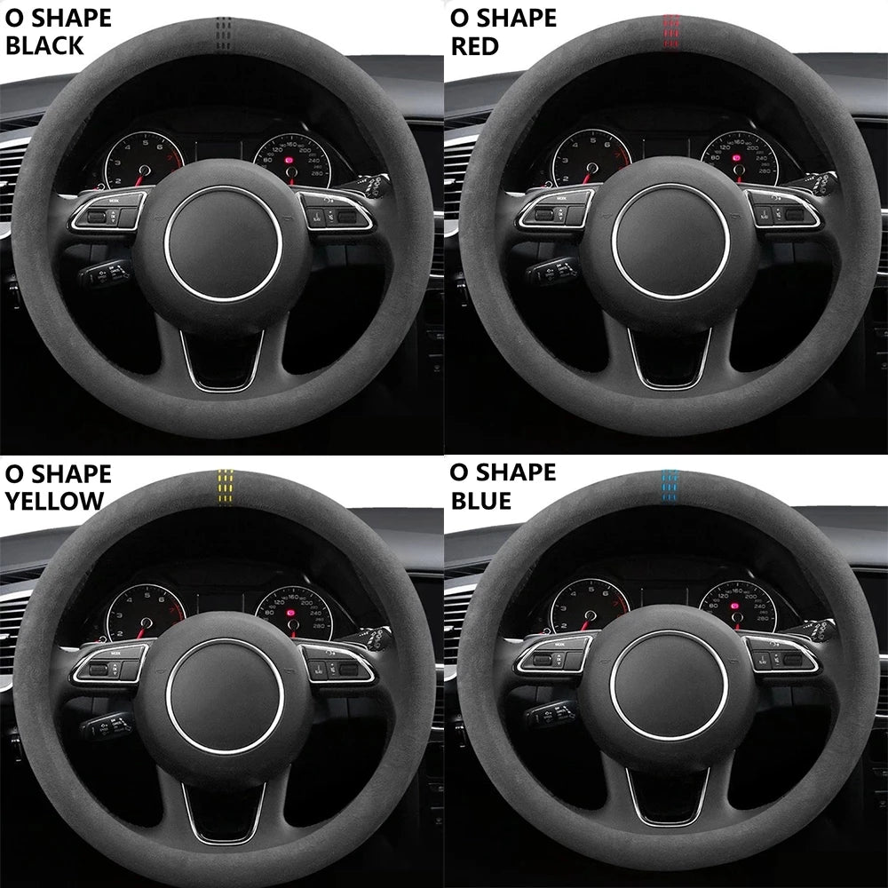 Premium Suede Steering Wheel Cover for 37–38 cm Wheels