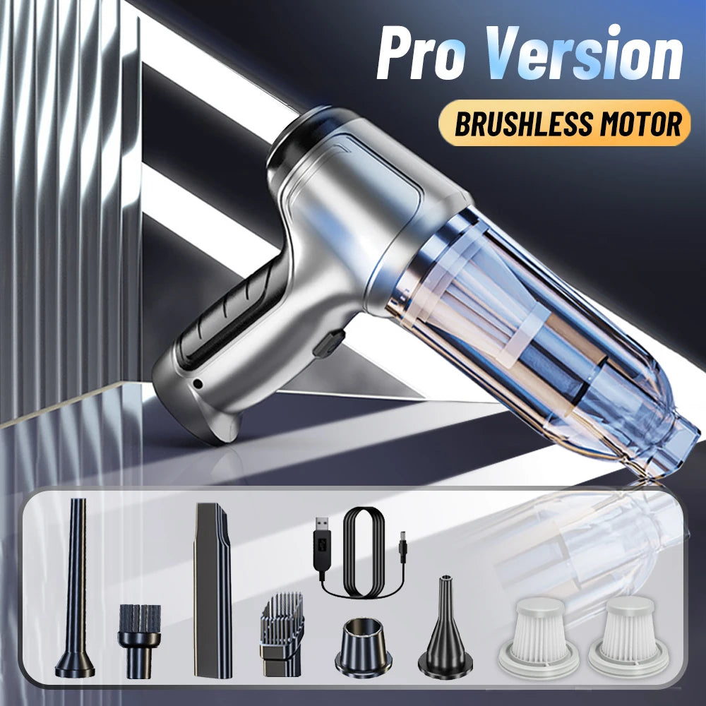 Wireless Handheld Car Vacuum Cleaner with 2 Power Modes (Basic & Pro 95000Pa)