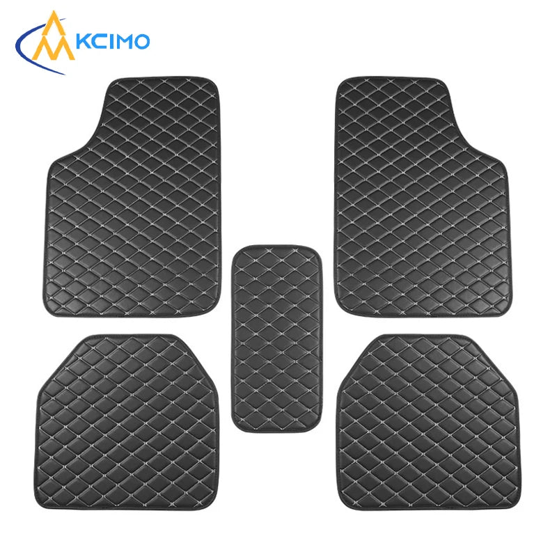 Universal 5-Piece PU Leather Car Floor Mat Set