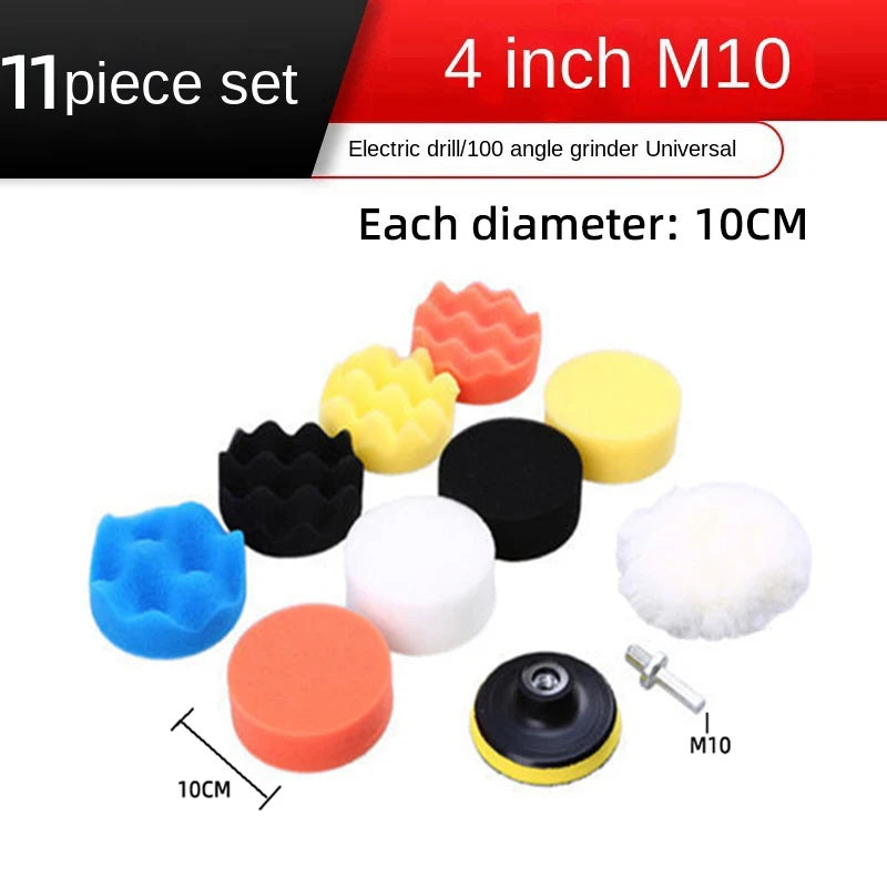 Drill Polishing Pad Set for Car Detailing - Foam, Plush & Waxing Kit