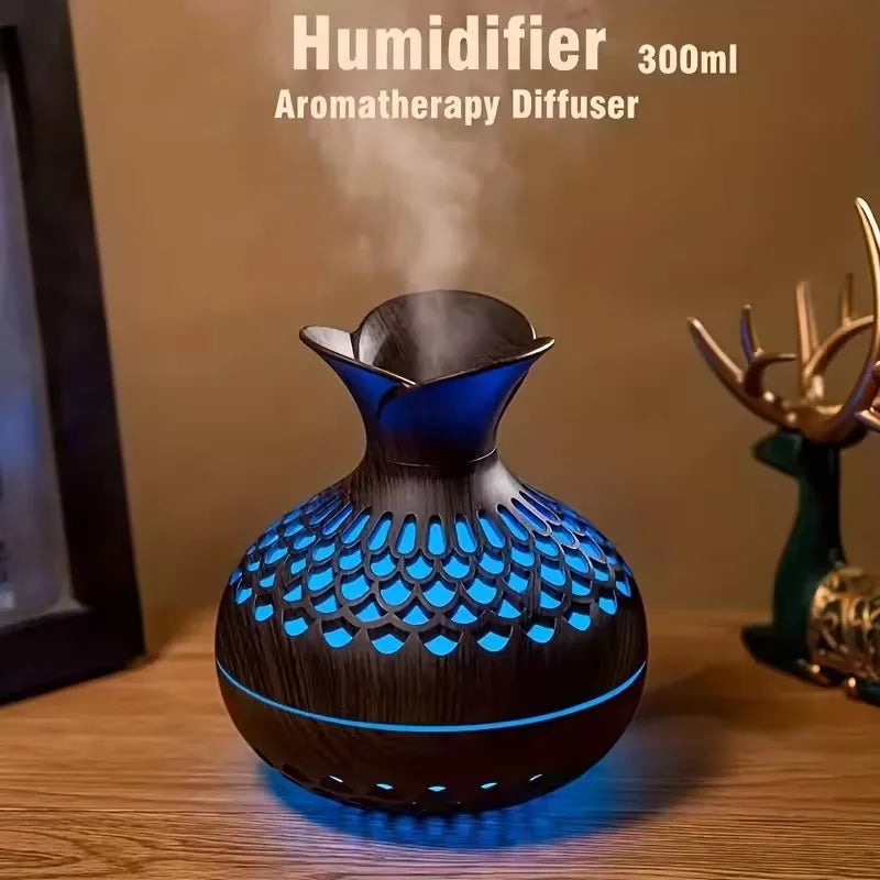 Flower 300ML USB Air Humidifier & Aroma Diffuser with Night Light