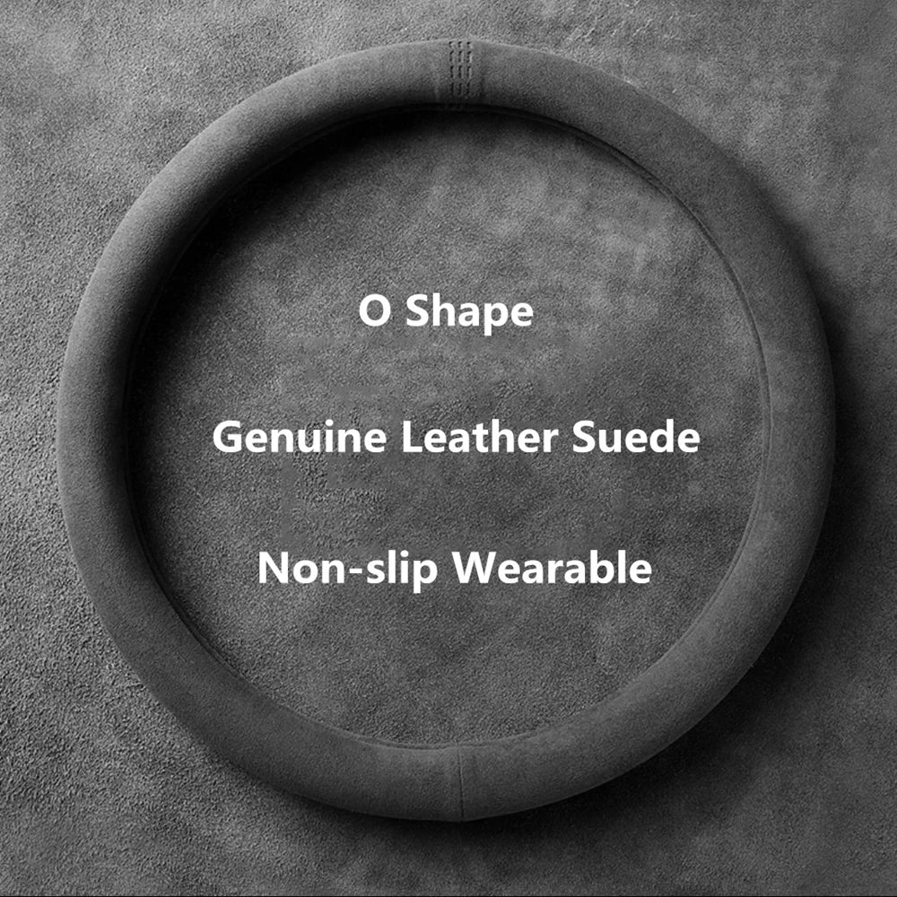 Premium Suede Steering Wheel Cover for 37–38 cm Wheels