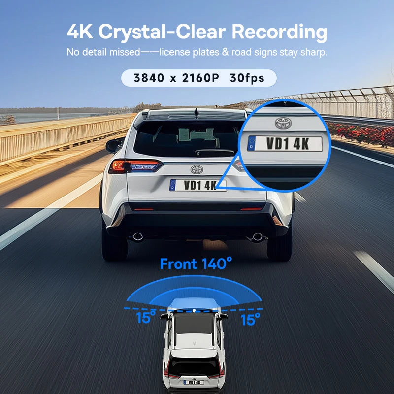 Baseus VD1 4K Front Dash Cam with GPS & Night Vision