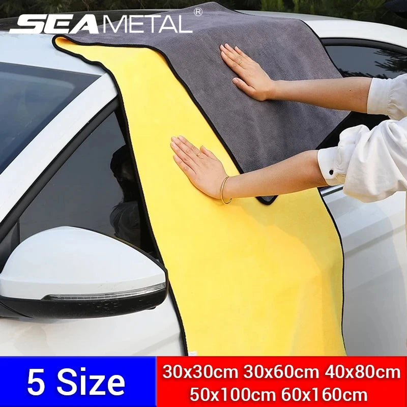 SEAMETAL Fast-Dry Microfiber Car Towel - Super Absorbent Lint-Free Detailing Cloth