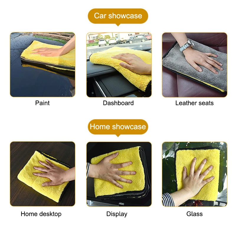 SEAMETAL Multi-Size Microfiber Car Drying Towel - Super Absorbent Lint-Free Detailing Cloth