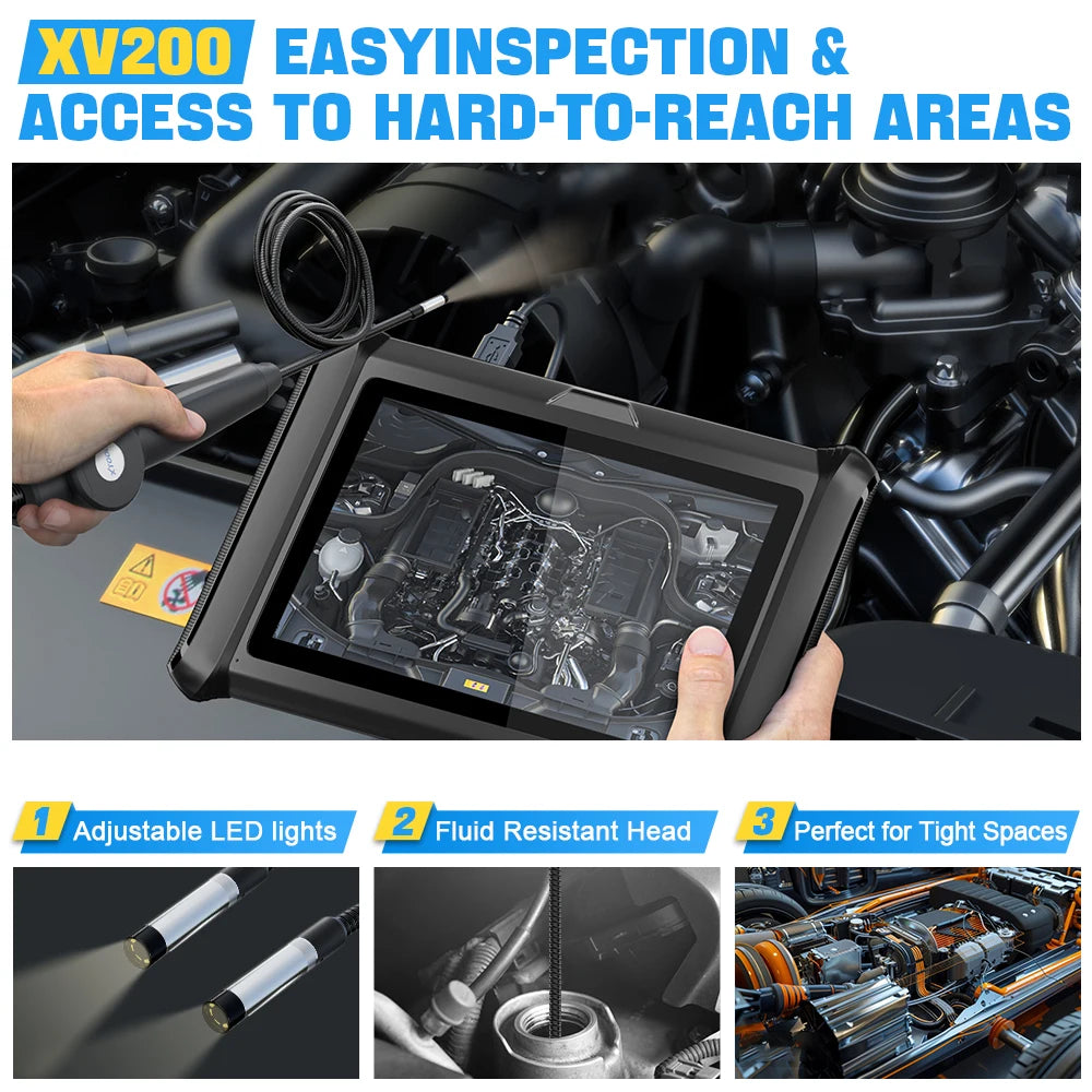 XTOOL XV200 HD Endoscope Camera with 8.5mm Lens & 8 Adjustable LEDs