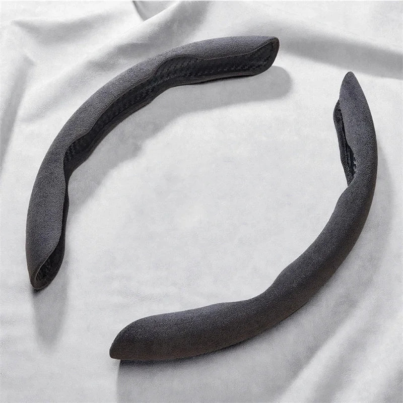 2-Piece Suede Steering Wheel Grip Cover Set