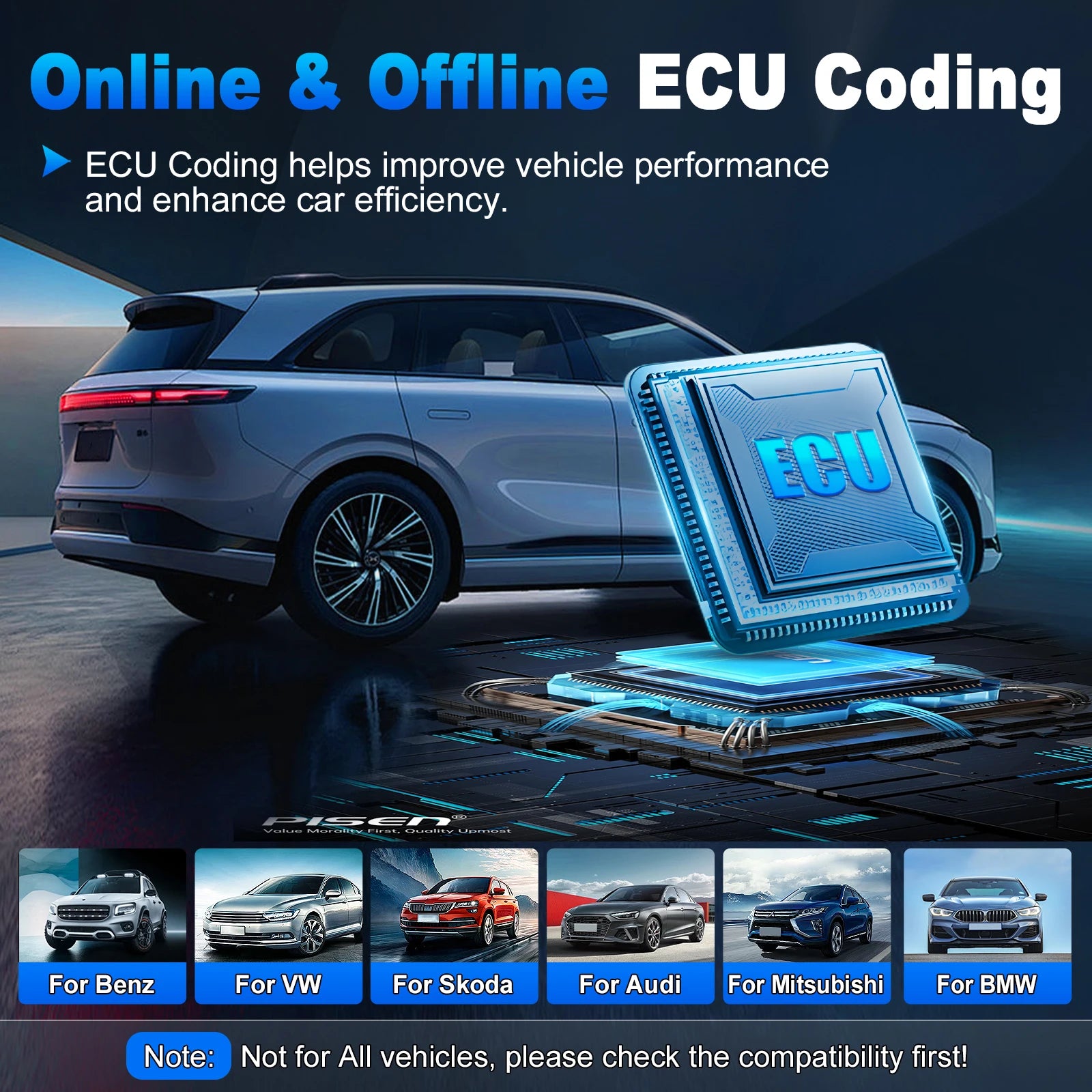 XTOOL D7S Bidirectional OBD2 Scanner with ECU Coding & 39+ Reset Services