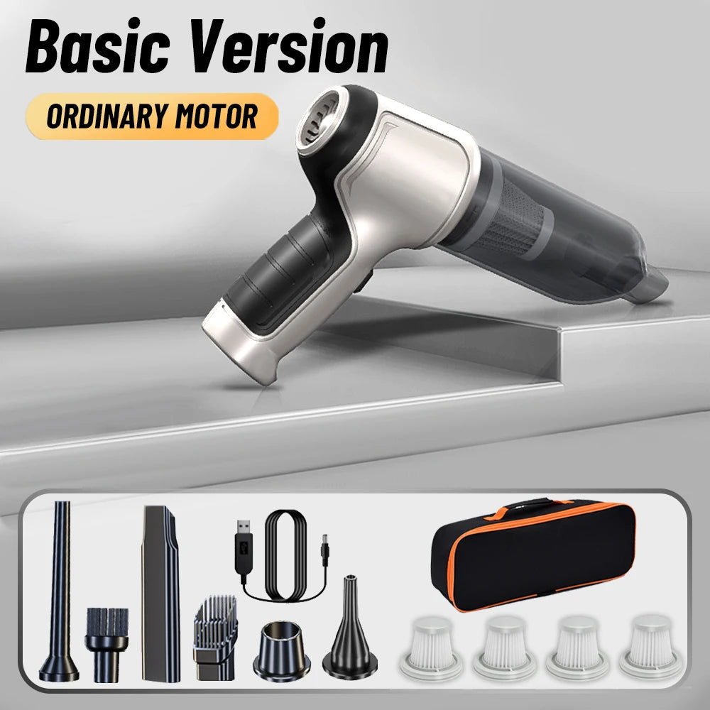 Wireless Handheld Car Vacuum Cleaner with 2 Power Modes (Basic & Pro 95000Pa)