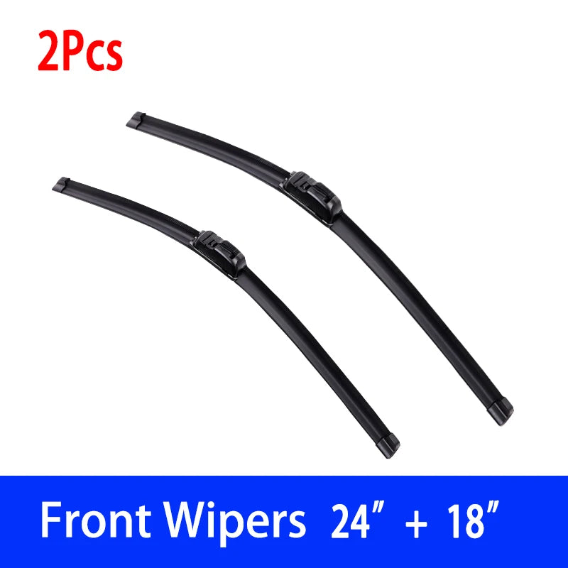 Two car windshield wipers with sizes 19" and 18" on a white background.