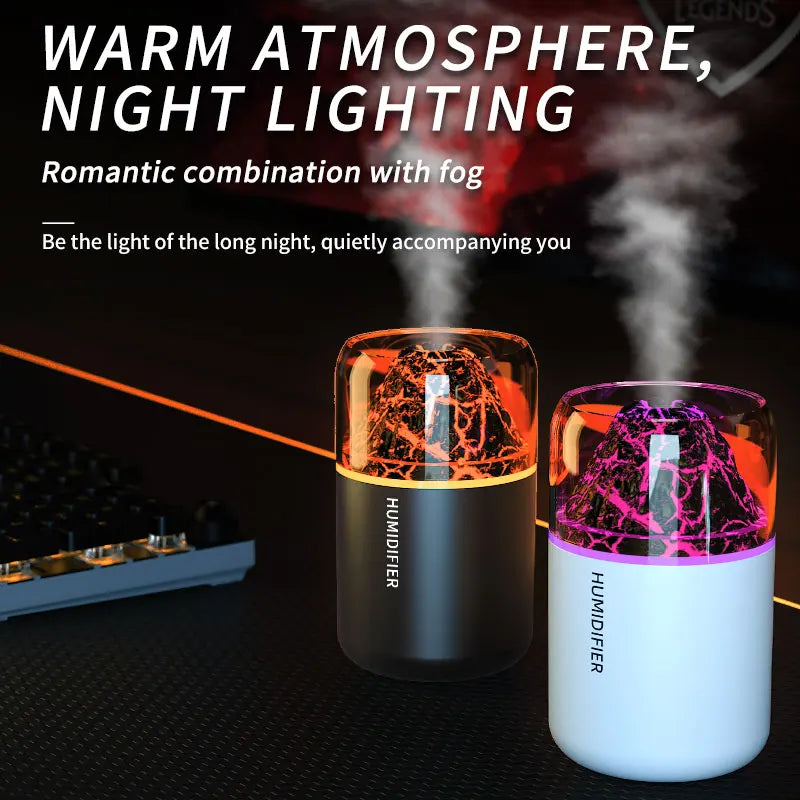 180ML USB Volcano Aroma Diffuser for Car, Desk & Bedroom