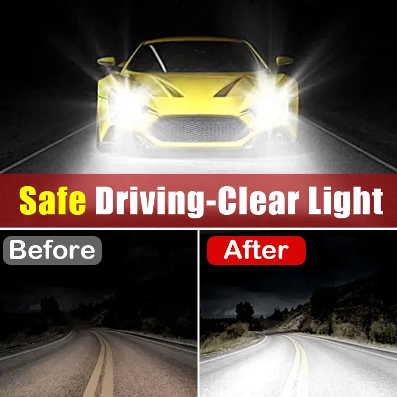 Car Headlight Restoration Kit with Oxidation & Scratch Remover