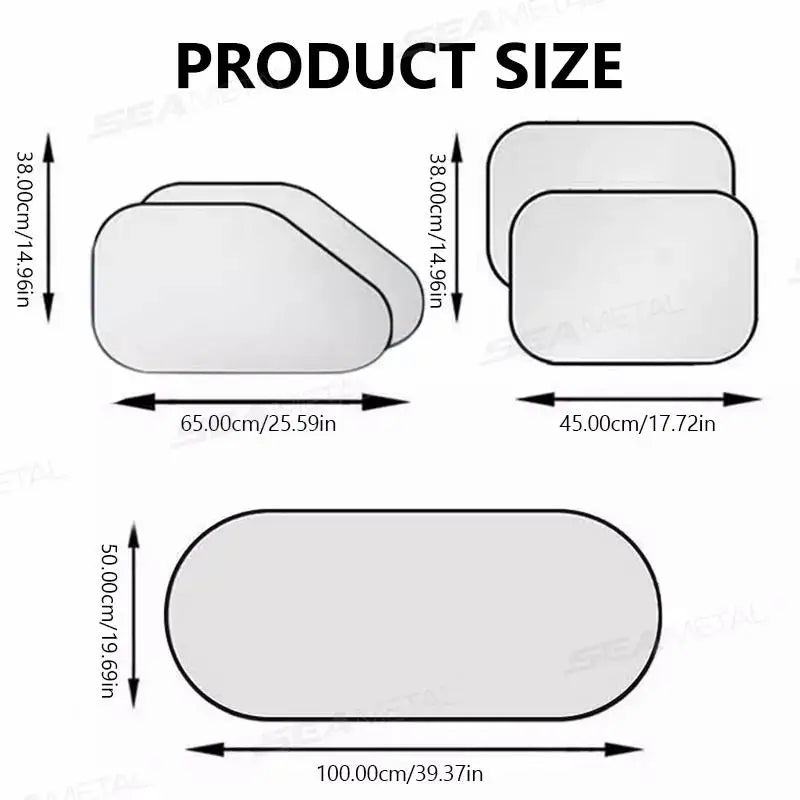 Measurement chart showing dimensions of car mirrors