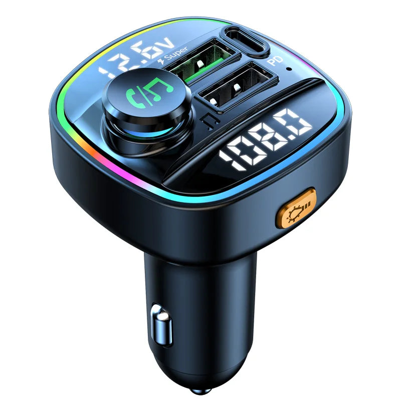 Bluetooth 5.0 FM Transmitter Car Charger with 22.5W Fast Charging